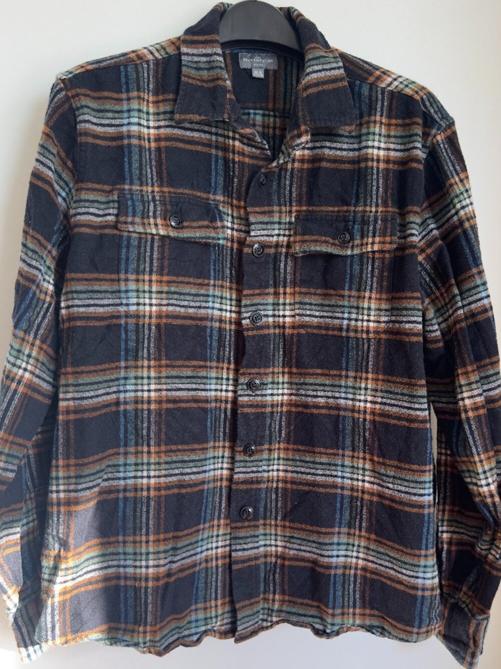 L.L BEAN SIGNATURE MENS PLAID SHIRT SIZE XL 100% COTTON
